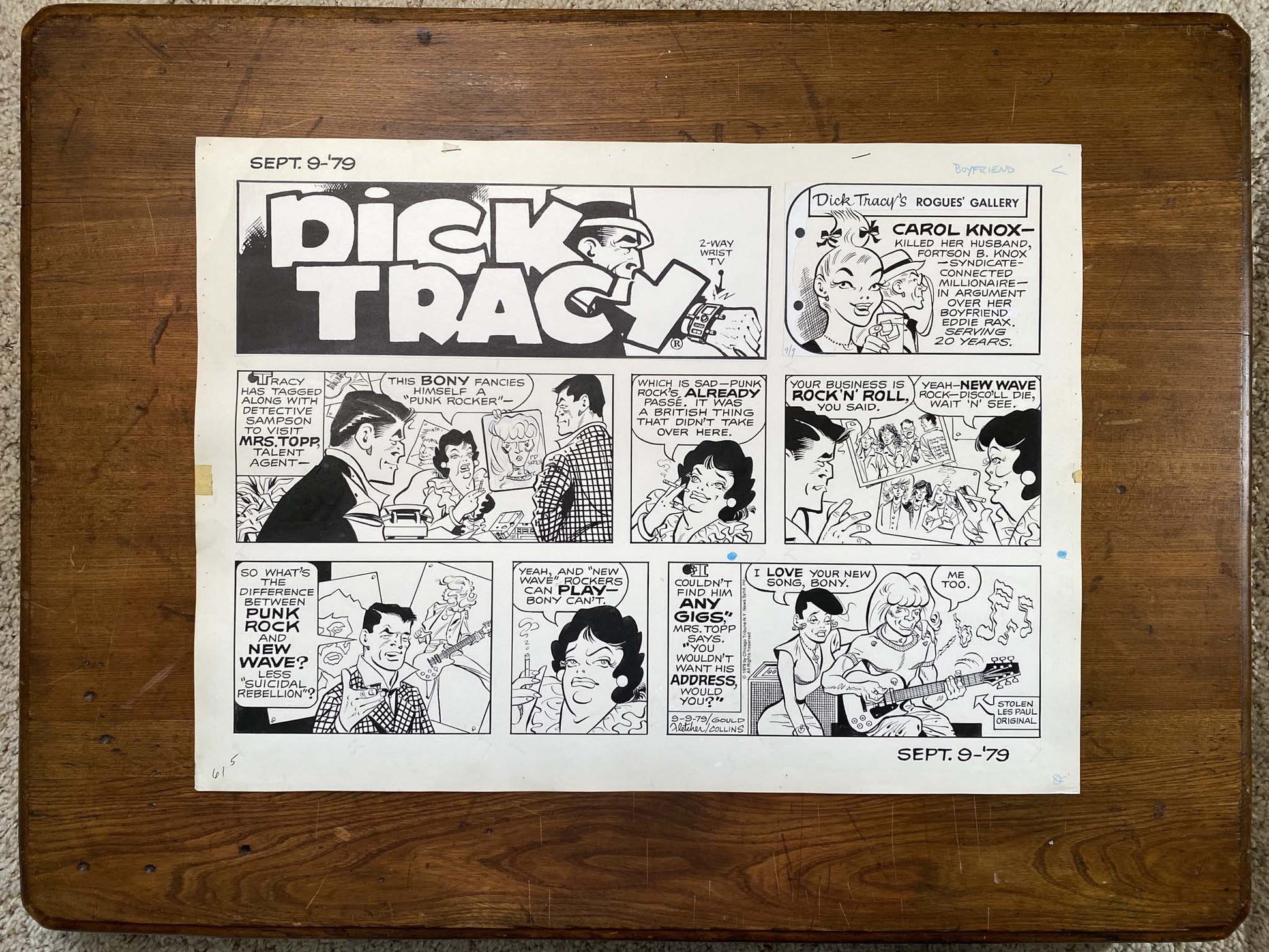 Dick Tracy Sunday 9/9/79 Original Art Illustration | Fletcher Studio