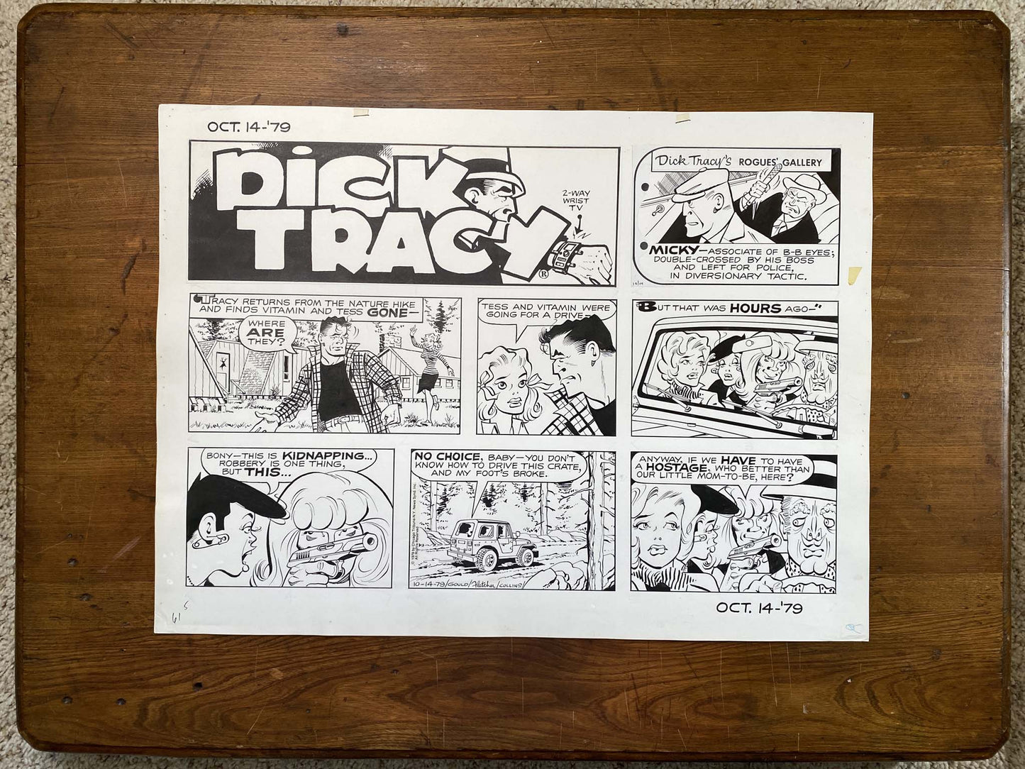 Dick Tracy Sunday 10/14/79 Original Art Illustration | Fletcher Studio