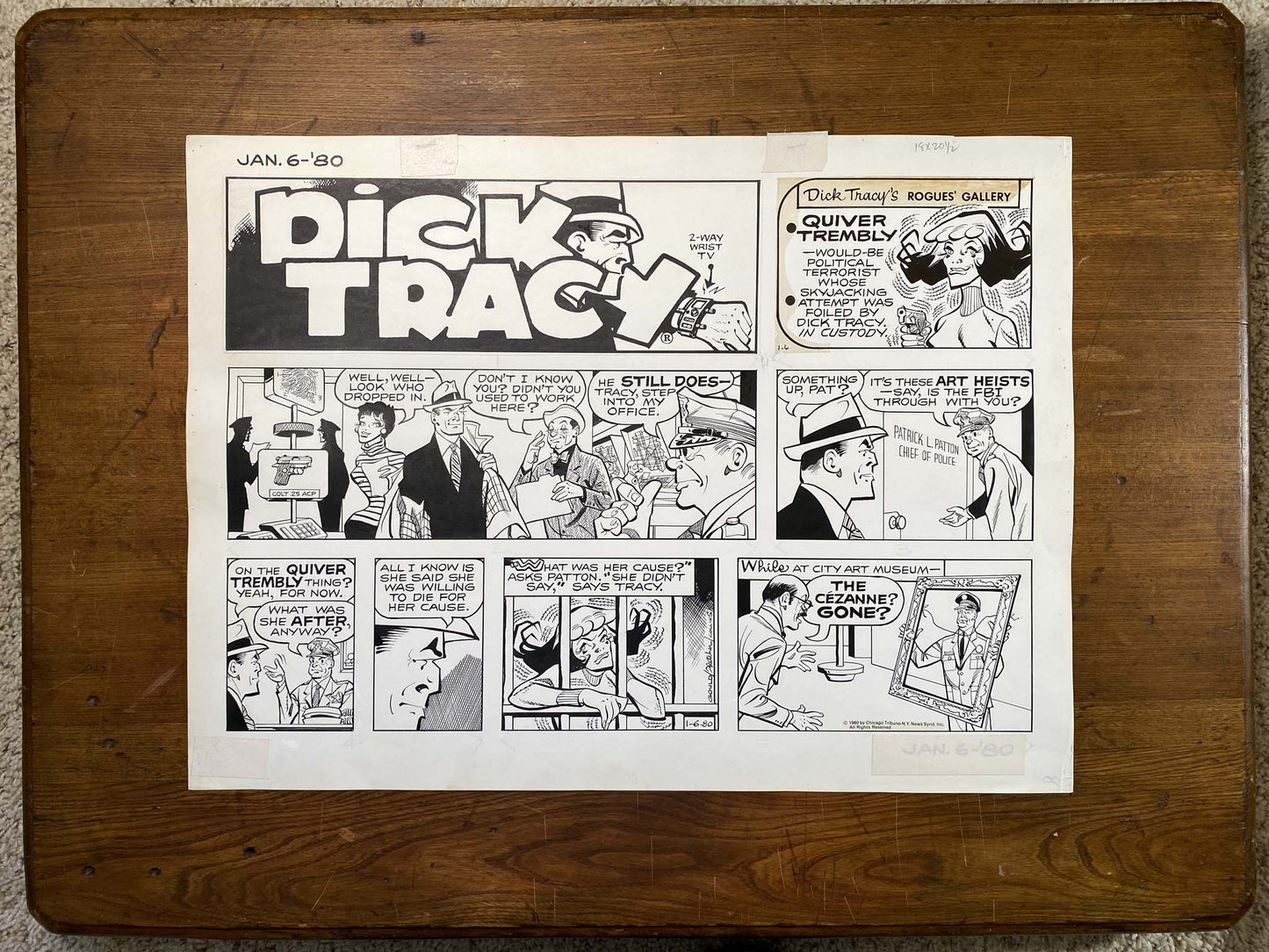 Dick Tracy Sunday 1/6/80 Original Art Illustration | Fletcher Studio
