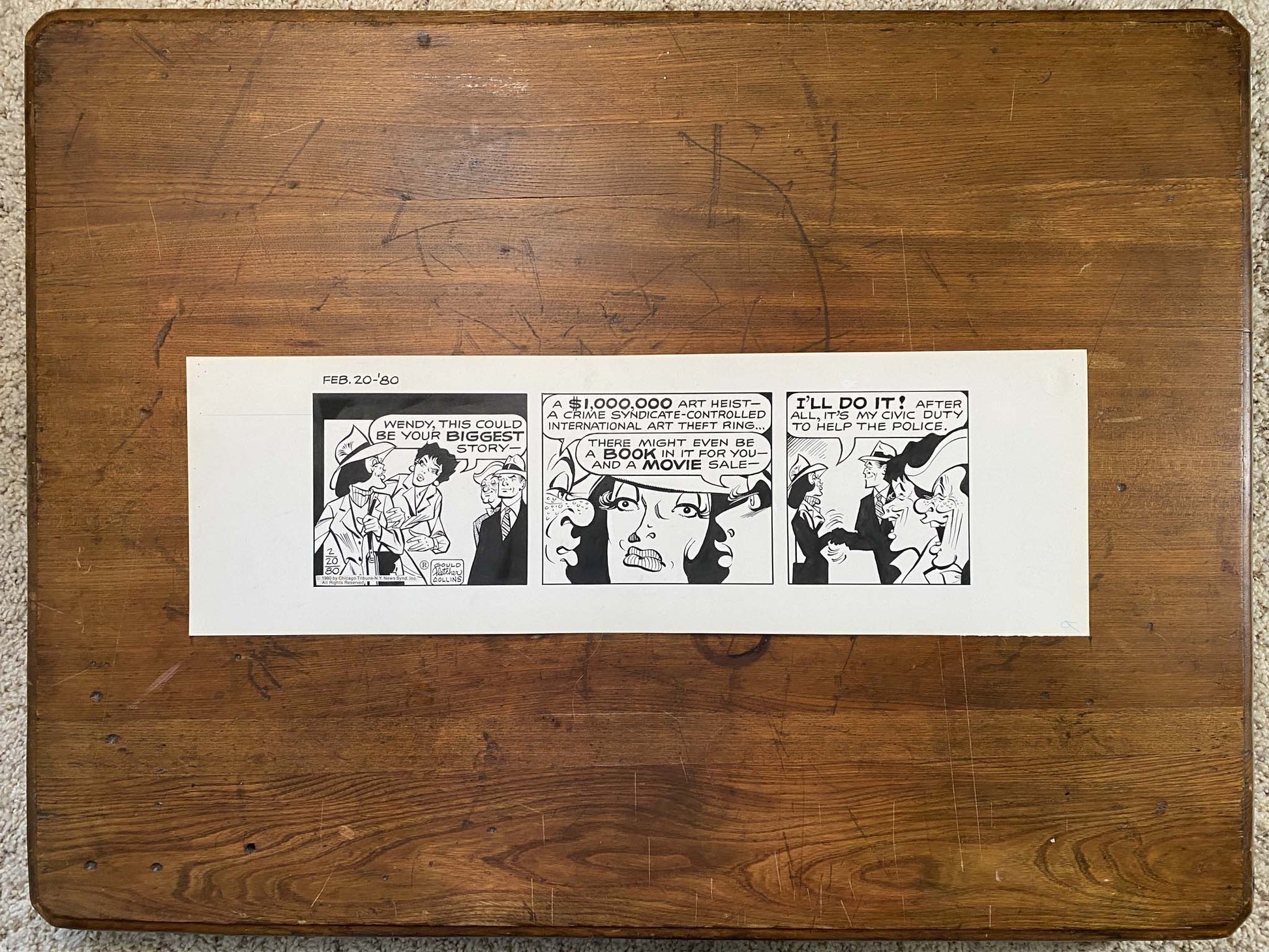 Dick Tracy Daily 2/20/80 Original Art Illustration | Fletcher Studio