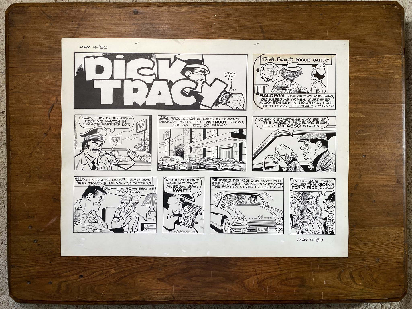 Dick Tracy Daily 5/5/80 Original Art Illustration | Fletcher Studio