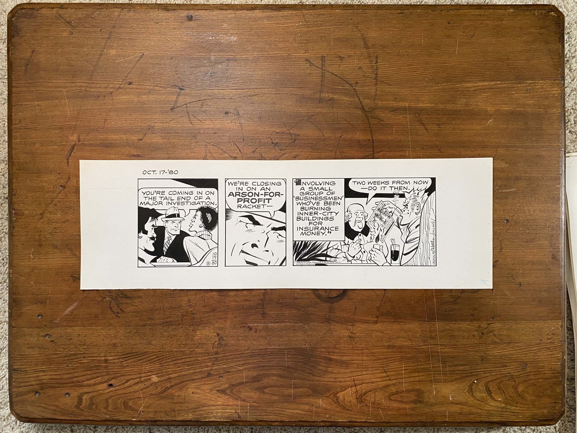 Dick Tracy Daily 10/17/80 Original Art Illustration | Fletcher Studio