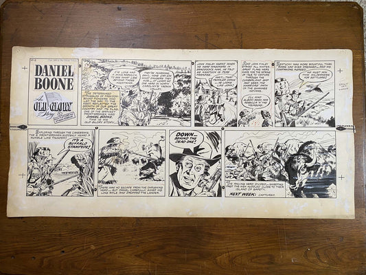 Daniel Boone: An Old Glory Story 10/2/55 Original Art Illustration | Fletcher Studio