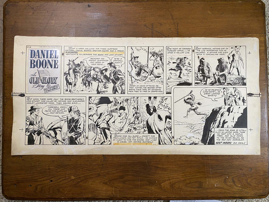 Daniel Boone: An Old Glory Story 10/16/55 Original Art Illustration | Fletcher Studio