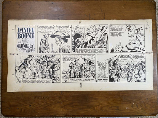 Daniel Boone: An Old Glory Story 10/30/55 Original Art Illustration | Fletcher Studio