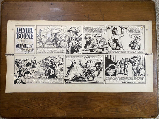 Daniel Boone: An Old Glory Story 11/13/55 Original Art Illustration | Fletcher Studio