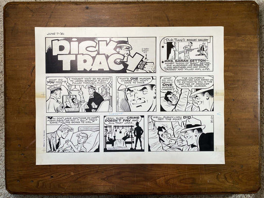 Dick Tracy Sunday 6/7/81 Original Art Illustration | Fletcher Studio
