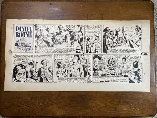 Daniel Boone: An Old Glory Story 12/4/55 Original Art Illustration | Fletcher Studio