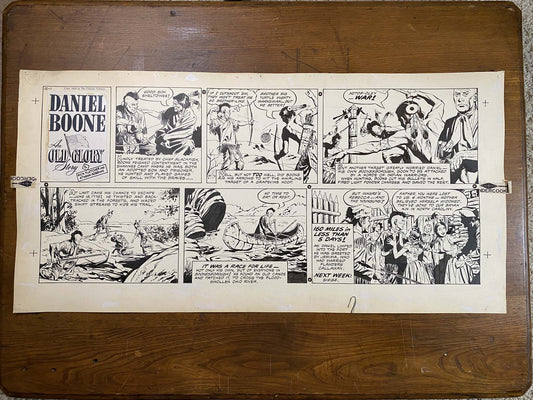 Daniel Boone: An Old Glory Story 12/11/55 Original Art Illustration | Fletcher Studio