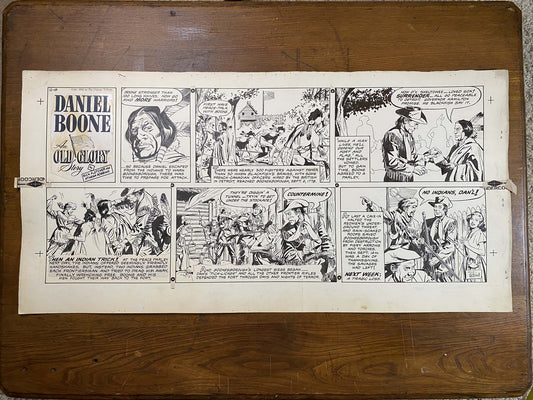 Daniel Boone: An Old Glory Story 12/18/55 Original Art Illustration | Fletcher Studio