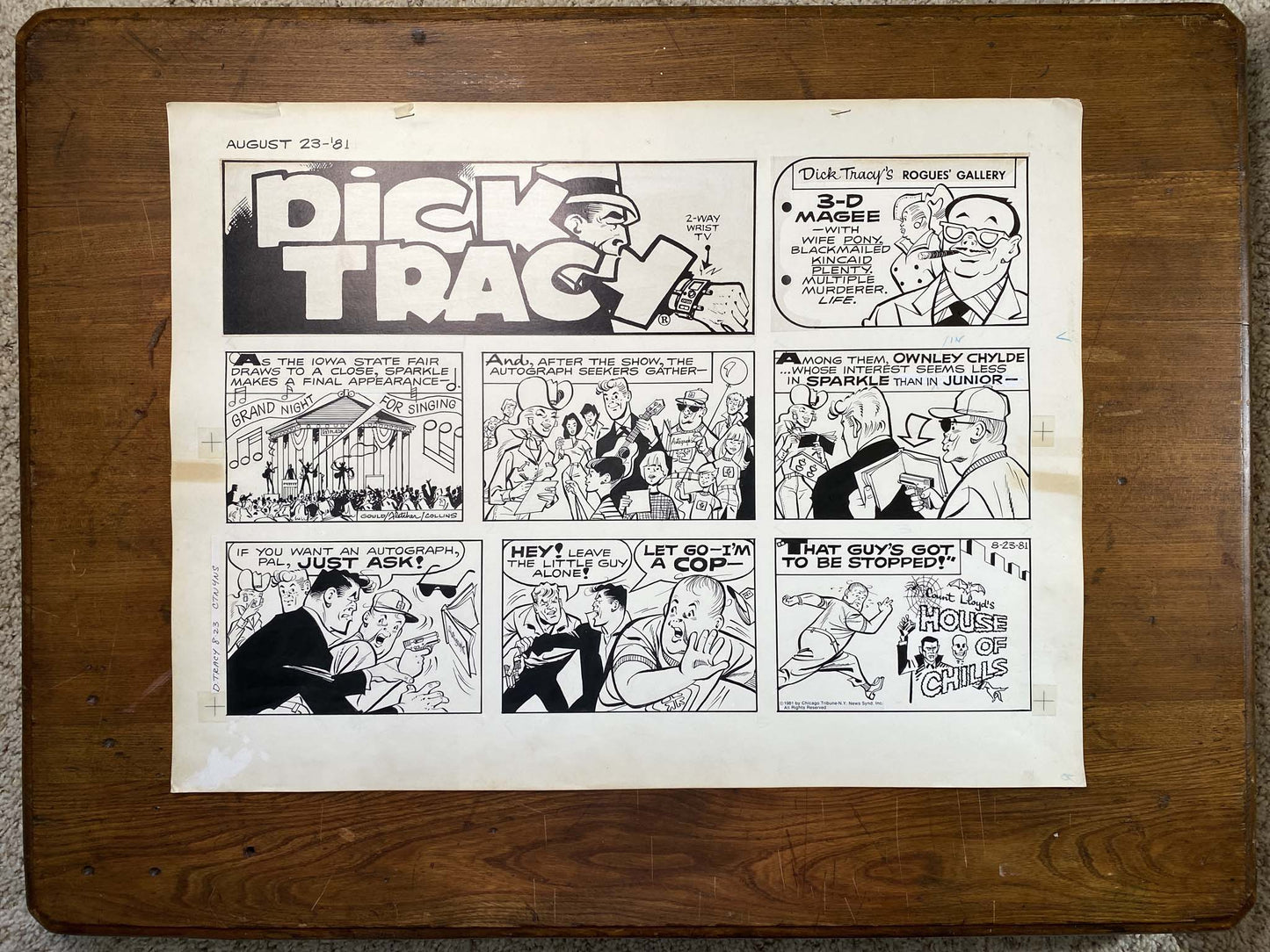 Dick Tracy Sunday 8/23/81 Original Art Illustration | Fletcher Studio