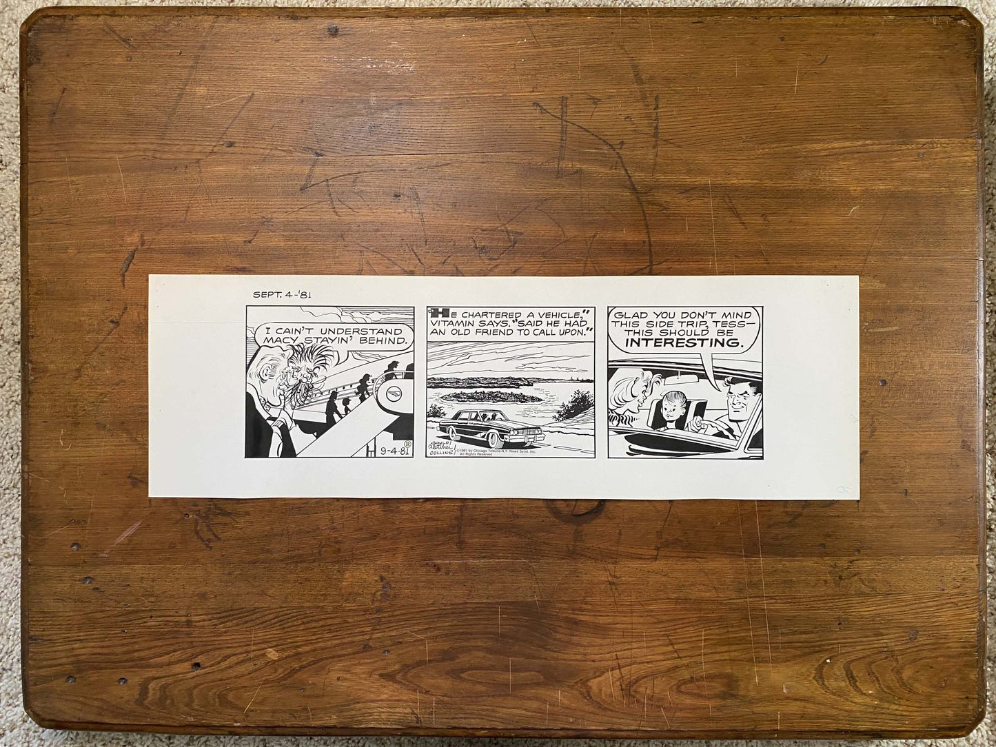 Dick Tracy Daily 9/4/81 Original Art Illustration | Fletcher Studio