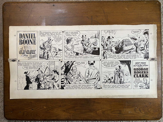 Daniel Boone: An Old Glory Story 1/8/56 Original Art Illustration | Fletcher Studio