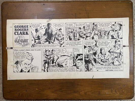 George Rogers Clark: An Old Glory Story 1/22/56 Original Art Illustration | Fletcher Studio
