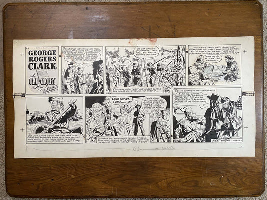 George Rogers Clark: An Old Glory Story 2/5/56 Original Art Illustration | Fletcher Studio