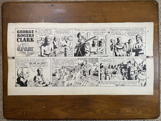 George Rogers Clark: An Old Glory Story 2/12/56 Original Art Illustration | Fletcher Studio