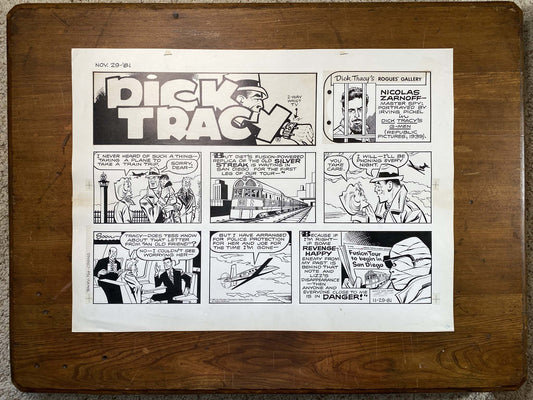 Dick Tracy Sunday 11/29/81 Original Art Illustration | Fletcher Studio