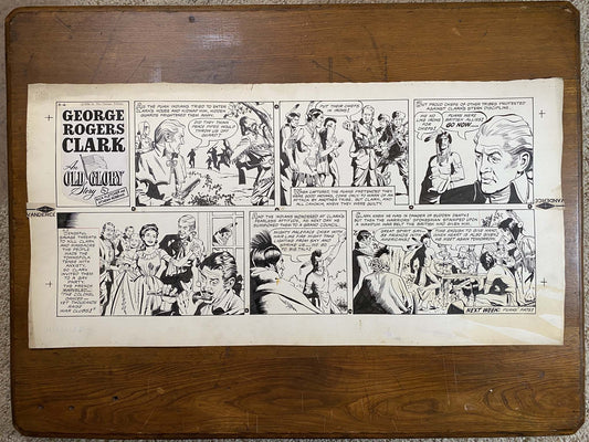 George Rogers Clark: An Old Glory Story 3/4/56 Original Art Illustration | Fletcher Studio