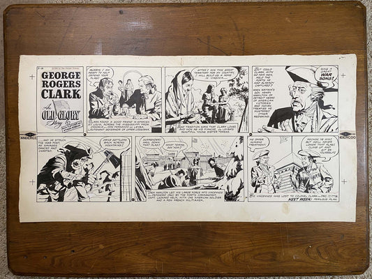 George Rogers Clark: An Old Glory Story 3/18/56 Original Art Illustration | Fletcher Studio