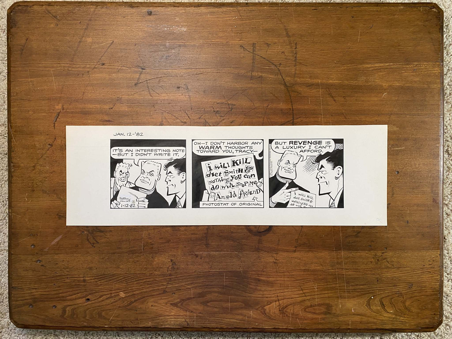 Dick Tracy Daily 1/12/82 Original Art Illustration | Fletcher Studio