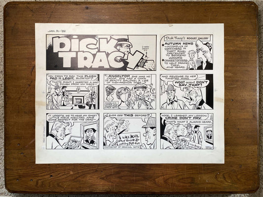Dick Tracy Sunday 1/31/82 Original Art Illustration | Fletcher Studio