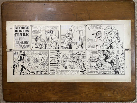 George Rogers Clark: An Old Glory Story 4/22/56 Original Art Illustration | Fletcher Studio