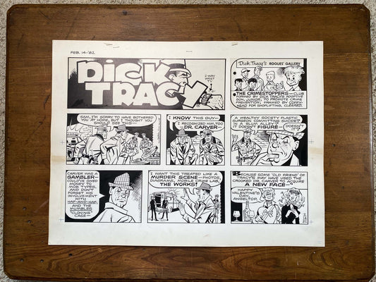 Dick Tracy Sunday 2/14/82 Original Art Illustration | Fletcher Studio