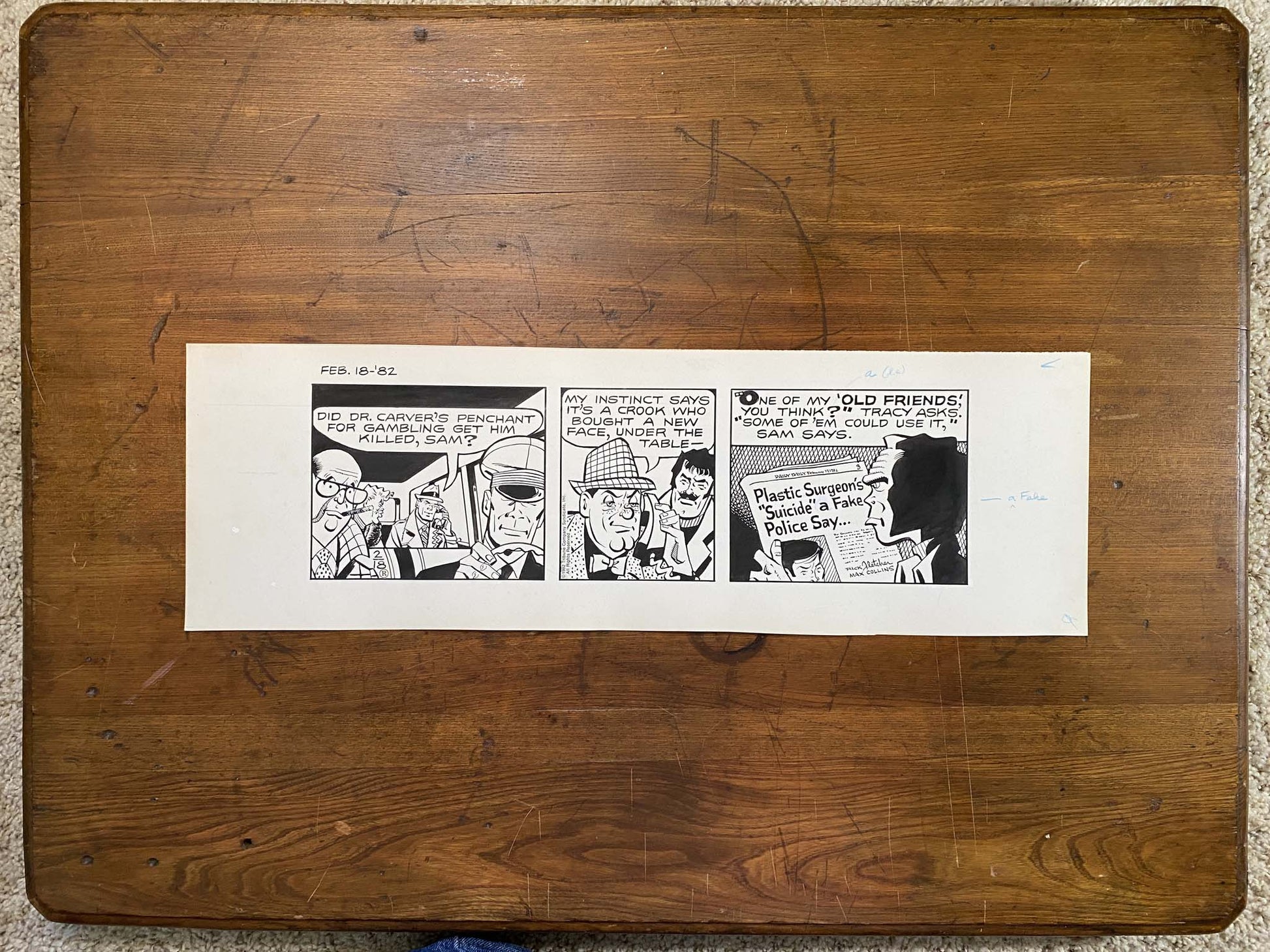 Dick Tracy Daily 2/18/82 Original Art Illustration | Fletcher Studio