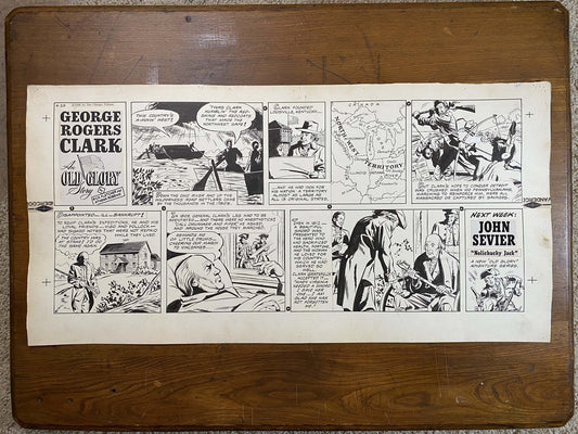 George Rogers Clark: An Old Glory Story 4/29/56 Original Art Illustration | Fletcher Studio