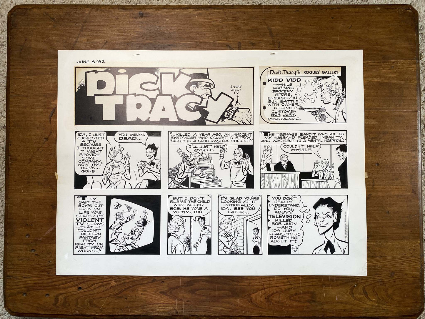 Dick Tracy Sunday 6/6/82 Original Art Illustration | Fletcher Studio