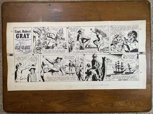 Capt. Robert Gray: An Old Glory Story 10/21/56 Original Art Illustration | Fletcher Studio