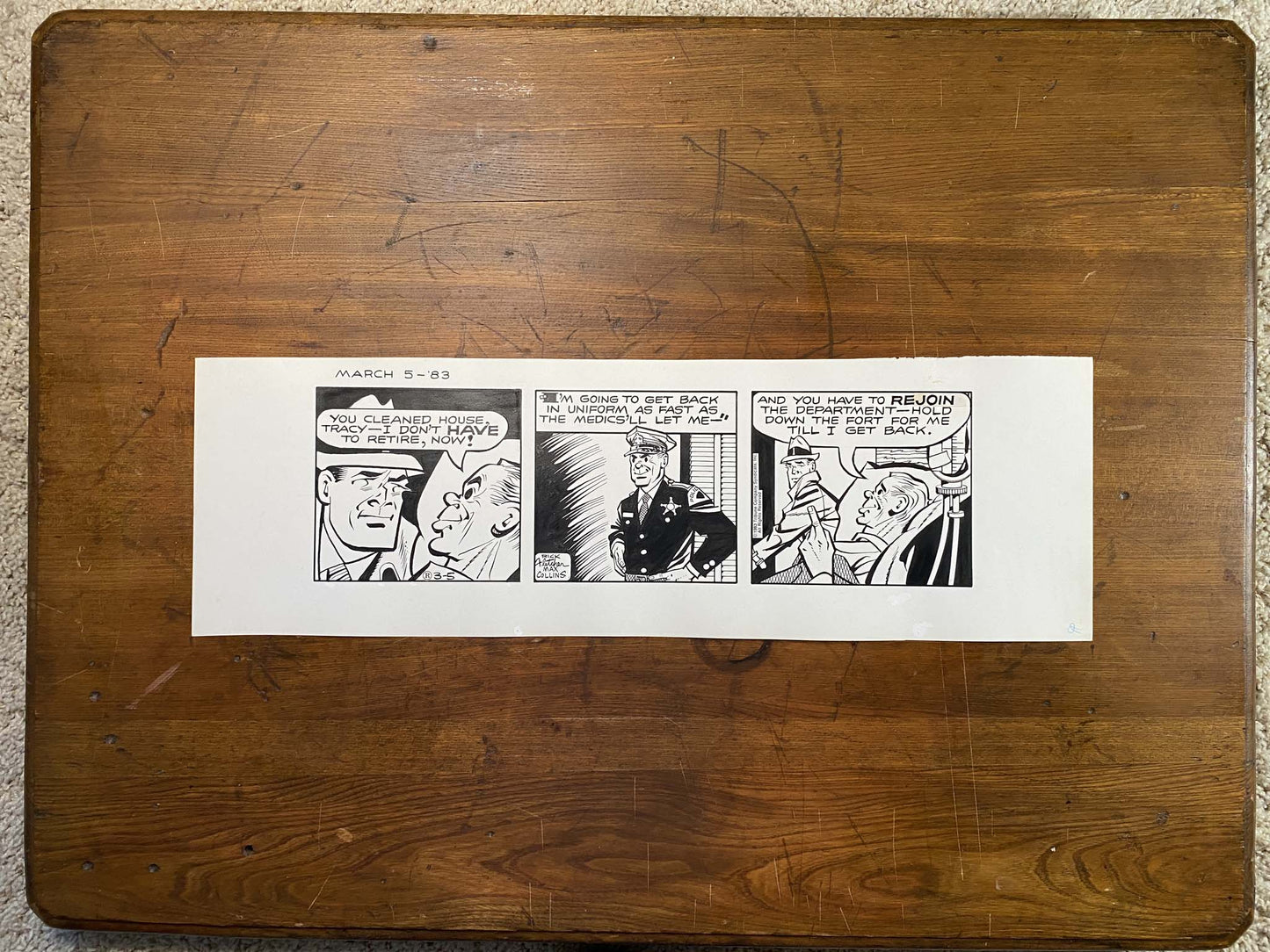 Dick Tracy Daily 3/5/83 Original Art Illustration | Fletcher Studio