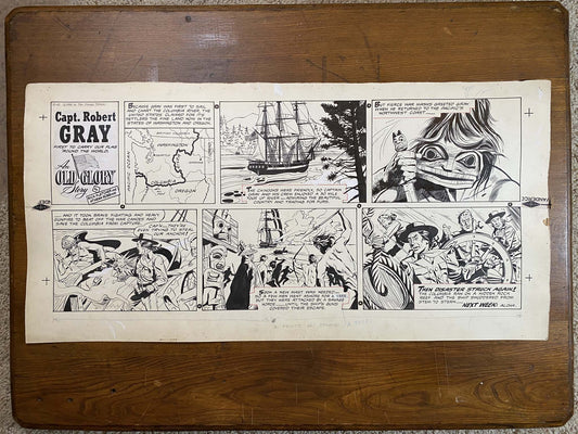 Capt. Robert Gray: An Old Glory Story 11/11/56 Original Art Illustration | Fletcher Studio