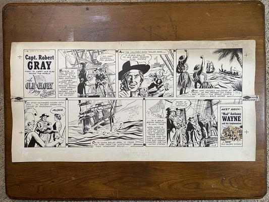 Capt. Robert Gray: An Old Glory Story 11/18/56 Original Art Illustration | Fletcher Studio