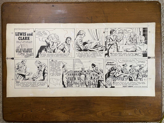 Lewis and Clark: An Old Glory Story 3/3/57 Original Art Illustration | Fletcher Studio