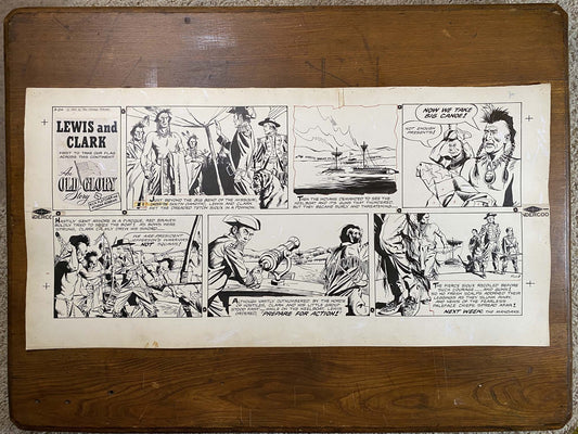 Lewis and Clark: An Old Glory Story 3/24/57 Original Art Illustration | Fletcher Studio