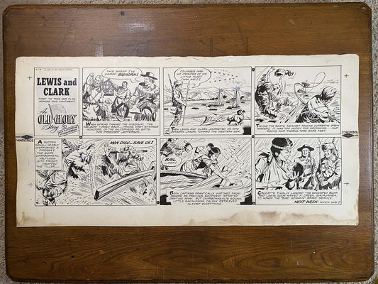 Lewis and Clark: An Old Glory Story 4/14/57 Original Art Illustration | Fletcher Studio