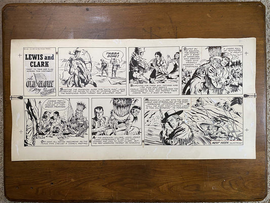 Lewis and Clark: An Old Glory Story 5/12/57 Original Art Illustration | Fletcher Studio