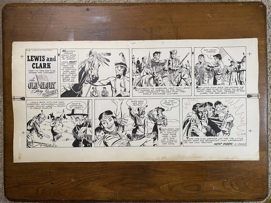 Lewis and Clark: An Old Glory Story 5/19/57 Original Art Illustration | Fletcher Studio