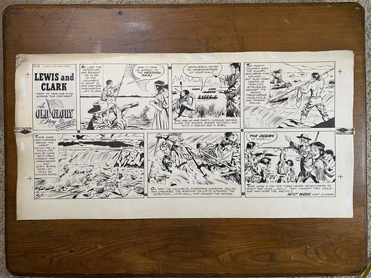 Lewis and Clark: An Old Glory Story 6/16/57 Original Art Illustration | Fletcher Studio