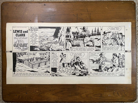 Lewis and Clark: An Old Glory Story 6/23/57 Original Art Illustration | Fletcher Studio