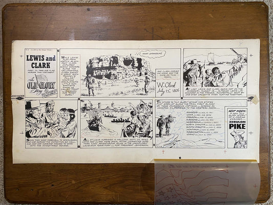 Lewis and Clark: An Old Glory Story 7/7/57 Original Art Illustration | Fletcher Studio