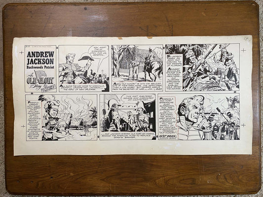 Andrew Jackson: An Old Glory Story 8/17/58 Original Art Illustration | Fletcher Studio