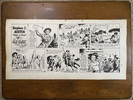 Stephen F. Austin: An Old Glory Story 12/14/58 Original Art Illustration | Fletcher Studio