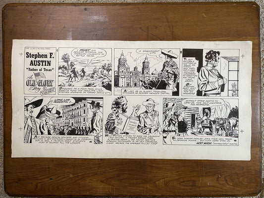 Stephen F. Austin: An Old Glory Story 1/11/59 Original Art Illustration | Fletcher Studio