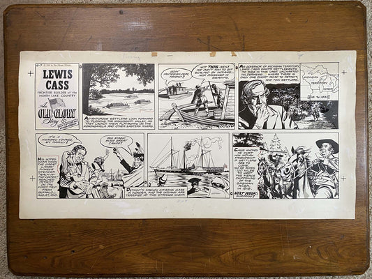 Lewis Cass: An Old Glory Story 6/7/59 Original Art Illustration | Fletcher Studio