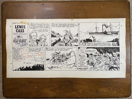 Lewis Cass: An Old Glory Story 6/28/59 Original Art Illustration | Fletcher Studio