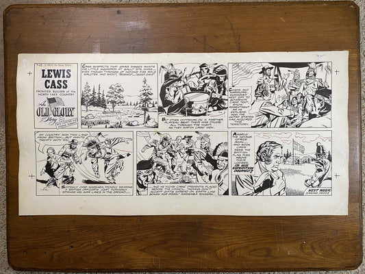 Lewis Cass: An Old Glory Story 7/12/59 Original Art Illustration | Fletcher Studio