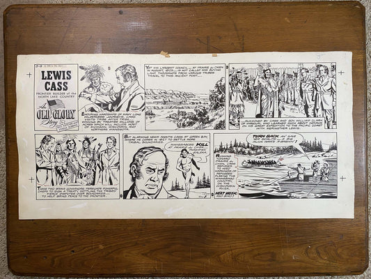 Lewis Cass: An Old Glory Story 8/9/59 Original Art Illustration | Fletcher Studio