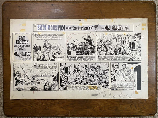 Sam Houston: An Old Glory Story 4/24/60 Original Art Illustration | Fletcher Studio